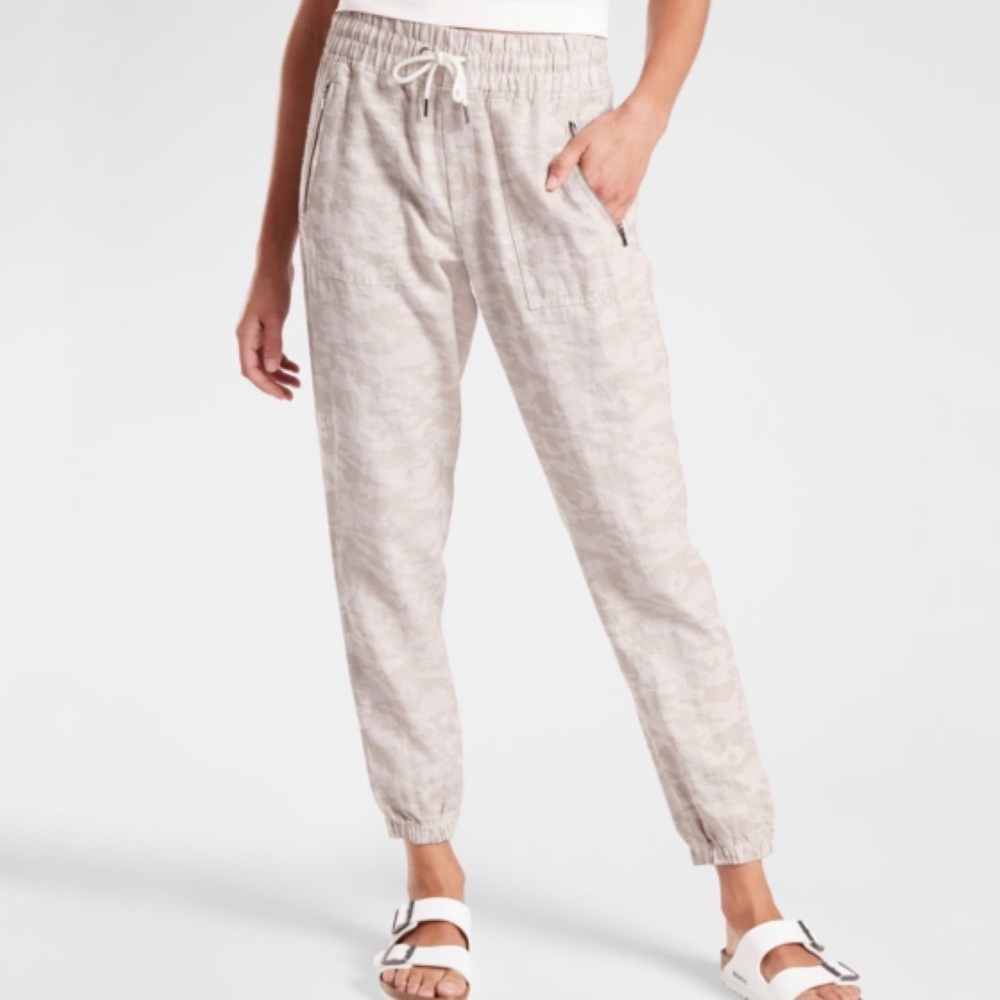 Athleta Beige Camo Track Pants